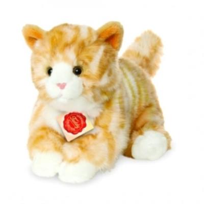 Peluche chat roux et blanc - 24 cm