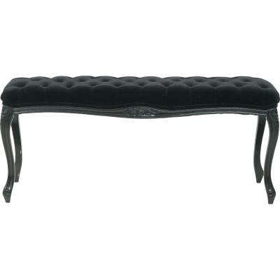Banc baroque capitonnÃ© velours noir
