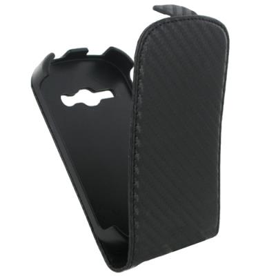 Etui style carbone noir pour Samsung S6810 Galaxy Fame