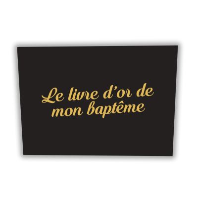 Livre d'Or BaptÍme - 100 pages Couverture noire - A4 Paysage