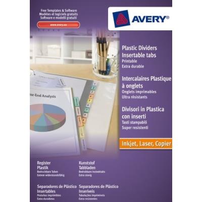 Avery Intercalaires à onglets 8 touches PP dimensions : A4 couleur touches assorti 180 - vue 2