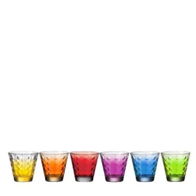 LEONARDO 35248 OPTIC SET DE 6 VERRES WHISKY COLORIS ASSORTIS