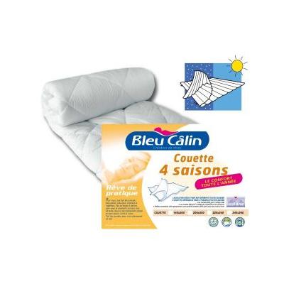 Bleu calin couette microfibre 4 saisons 220x240cm