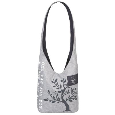 Sac shopping green label gris/noir