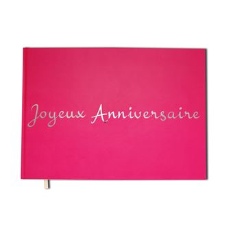 Joyeux Anniversaire Carnet Album Rose Format Paysage Couverture Mate Lettres Chromees 100 Pages Qualite Premium Livre D Or Achat Prix Fnac