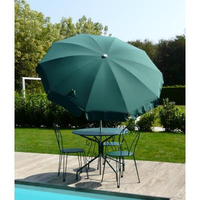 Parasol rond centré coloris Vert - Dim : H 230 x D 200 /10 cm -PEGANE-