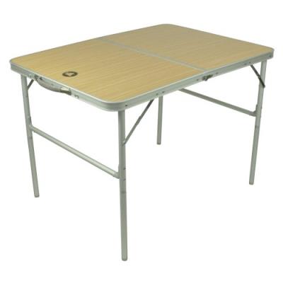 10t portable double table de camping pliable argent bois 98 x 70 x 70 cm