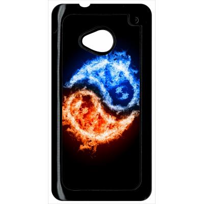 Coque HTC m7 yin yang feu et eau
