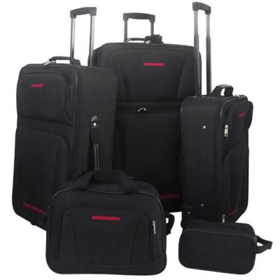 vidaXL Set de valises noires, 5 pièces