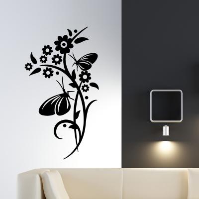 Pick and Stick Sticker Mural Couple de papillon - 120 x 55 cm, Noir