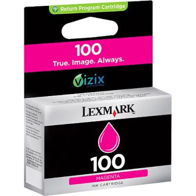1 cartouches d'encre Lexmark 100XL original 14N1070E Magenta 600 pour Lexmark 100XL