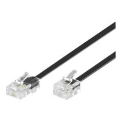 MicroConnect telefoonkabel - 6 m - zwart
