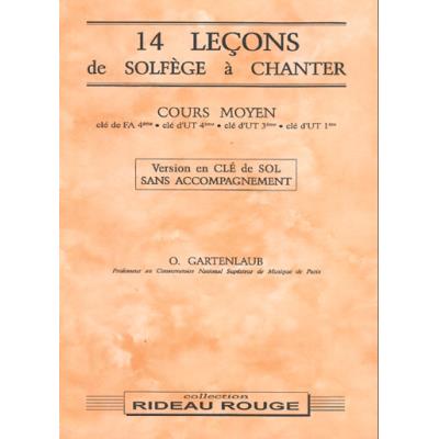 Méthodes et pédagogie CARISCH GARTENLAUB - 14 LECONS COURS MOYEN SOL - FORMATION MUSICALE Formation musicale - solfège