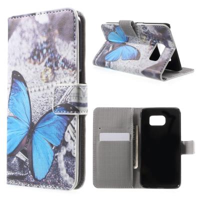 Etui en PU pour Samsung Galaxy S6 G920 - Bleu Papillon