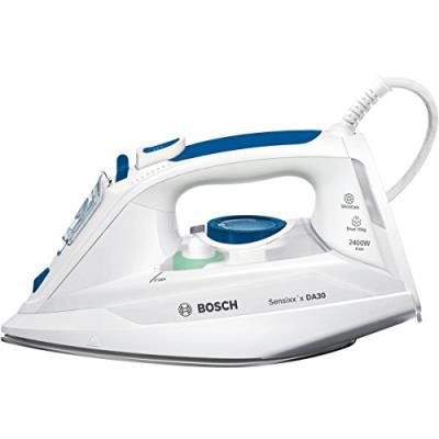 Fer à repasser vapeur bosch tda302401w sensixx'x da30 smokey-bleu/blanc