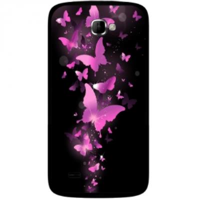 Coque rigide pour Logicom E350 avec impression Motifs papillons fushias
