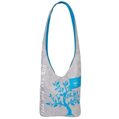 Sac shopping green label gris/océan