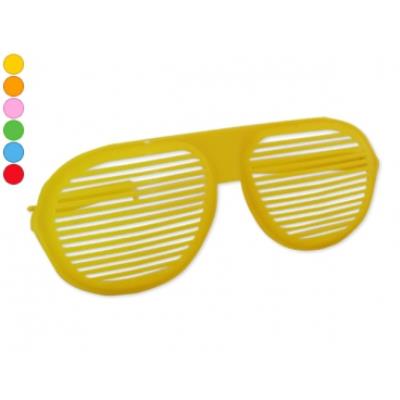 Lunettes de déguisement XXL striées jaune HA : déguisement fete accesssoire costume
