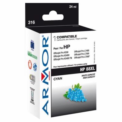 Armor 316 - hoge capaciteit - cyaan - inktcartridge (alternative for: HP 88)
