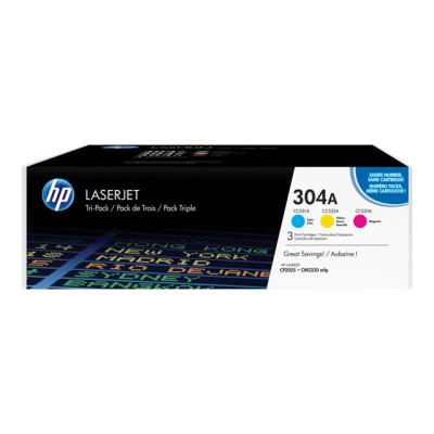 HP 304A Tri-pack - 3 - geel, cyaan, magenta - origineel - LaserJet - tonercartridge (CF372AM)