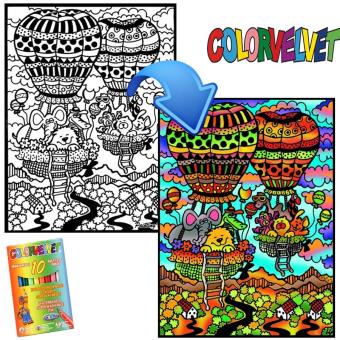 Dessin Feutres Velours Montgolfiere 47x35cm Tableau Coloriage Velours Feutres Kit Creatif Achat Prix Fnac