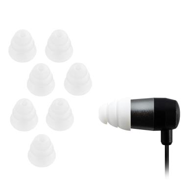 Xcessor Triple Flange Écouteurs Coniques de Remplacement En Silicone 4 Paires. Grande. Blanc