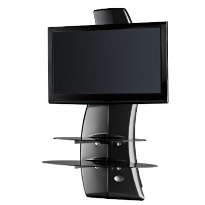 Meliconi ghost design 2000 support mural pour tv plasma / lcd noir carbone