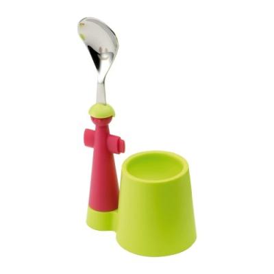 RIVADOSSI PUPPETS ENSEMBLE COQUETIER ET CUILLÈRE VERT 2 PIÈCES