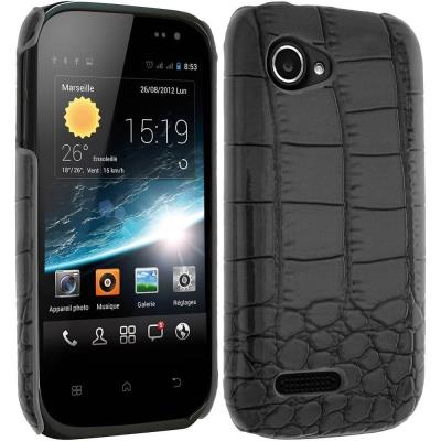 Mocca Design CWIS01 Coque en simili cuir pour Wiko Cink Slim Gris Motif Croco Brillant