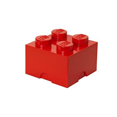 Lego storage brick 4 medium red