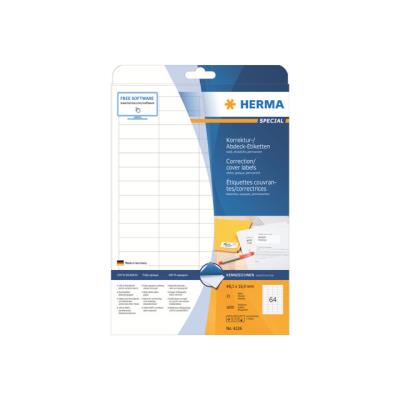 HERMA Special - permanent zelfklevende matte ondoorzichtige papieren correctie/bedeketiketten - 1600 etiket(ten)