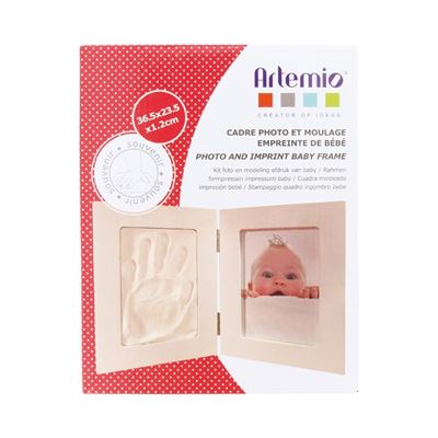 Kit moulage empreinte de bébé + cadre photo 36,5 x 23,5 cm - artémio