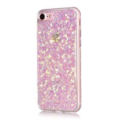 Coque en TPU Scintillant Sequins Back pour iPhone 7 4.7 pouces - Rose
