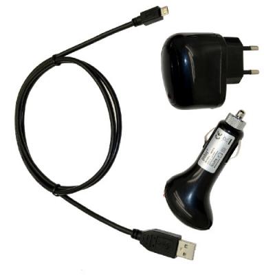 Trendcell Electronics Ensemble d'accessoires 4 en 1 pour Samsung Star 2 S5260 comprenant 2 x câble de données USB 1 x bloc d'alimentation USB 1x chargeur pour allume-cigares