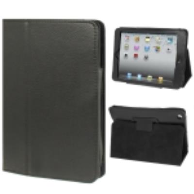 Ipad Mini / Ipad Mini 2 Retina : Coque Housse de Protection en Cuir (PU) Noir  Texture Litchi