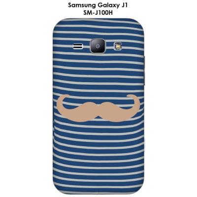 Coque Samsung Galaxy J1 - SM-J100H Marinière Moustache - 5 Toasted Almond