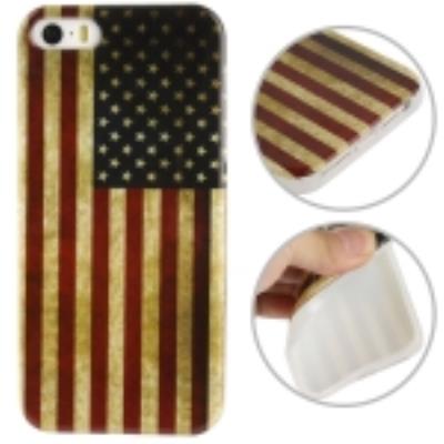 Iphone 5 / 5S : Coque Housse en Silicone Gel (TPU)  Drapeau Américain
