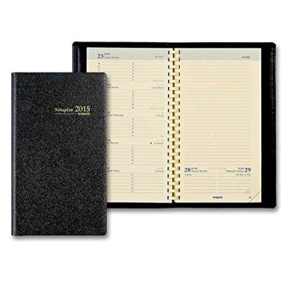 Brepols notaplan 2016 semainier de poche spiralé plastique 9x16 cm - noir avec 1 répertoire atlas 702.059.01.2.00