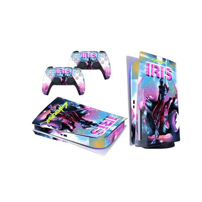 Autocollant de protection complète Cyberpunk Iris pour la console PS5 Standard Edition et le Manette