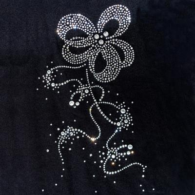 Transfert thermocollant clou et strass - Fleur - 14x24cm - Ki-Sign
