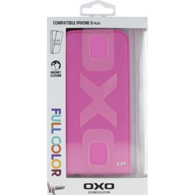 Etui à rabat série colorful rose pour iphone 6+ oxo