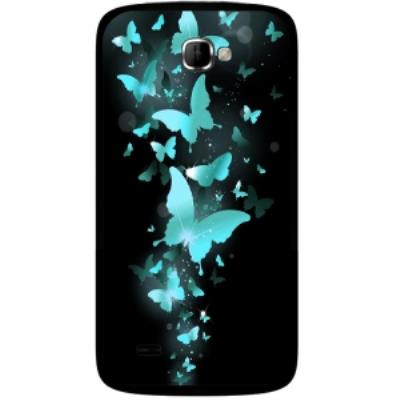 Coque rigide pour Logicom E350 avec impression Motifs papillons bleus