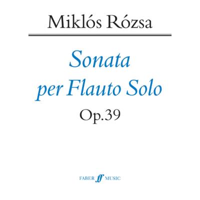 Partitions classique FABER MUSIC ROZSA MIKLOS - SONATA FOR SOLO FLUTE - FLUTE SOLO Flûte traversière