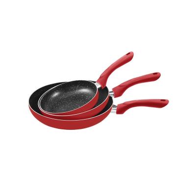 Set de 3 poêles pierre - Rouge