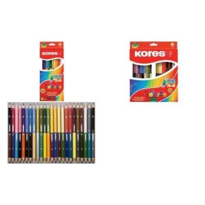 Kores crayons de couleur duo, ?tui en carton de 12 + bb93212