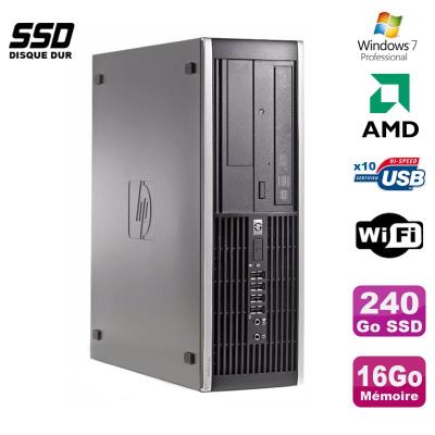 Pc hp compaq 6005 pro sff amd 3ghz 16go ddr3 240go ssd graveur wifi win 7 pro