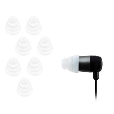 Xcessor Triple Flange Écouteurs Coniques de Remplacement En Silicone 4 Paires. Petit. Transparent