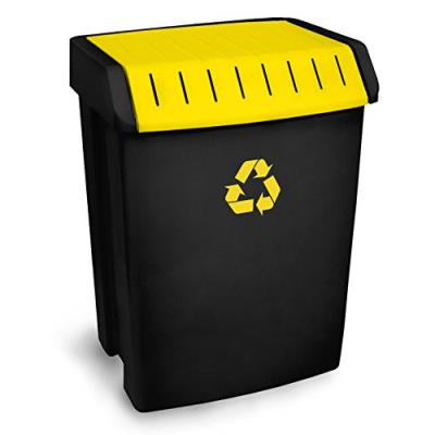 Tatay 1102302 poubelle de recyclage 50 l plastique noir/jaune 40 x 33,5 x 57,5 cm