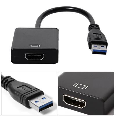 Adaptateur VGA (mâle) vers HDMI (femelle) avec câble USB stéréo 3