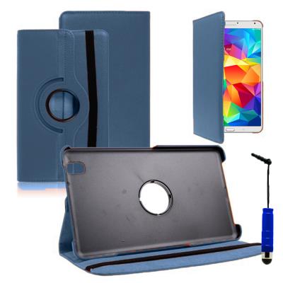 Housse avec support Et Rotative 360° en cuir PU mini stylet pour Samsung Galaxy Tab 4 8.0 Wi-Fi SM-T330/ 3G T331/ LTE 4G T335/ Wi-Fi (2015) T333 - BLEU-FONCE